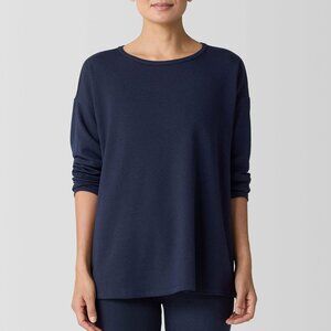 J.Jill Sz Lp or L reg‎ Black Supima Boat Neck Blouse Pullover Long Sleeve Tee
